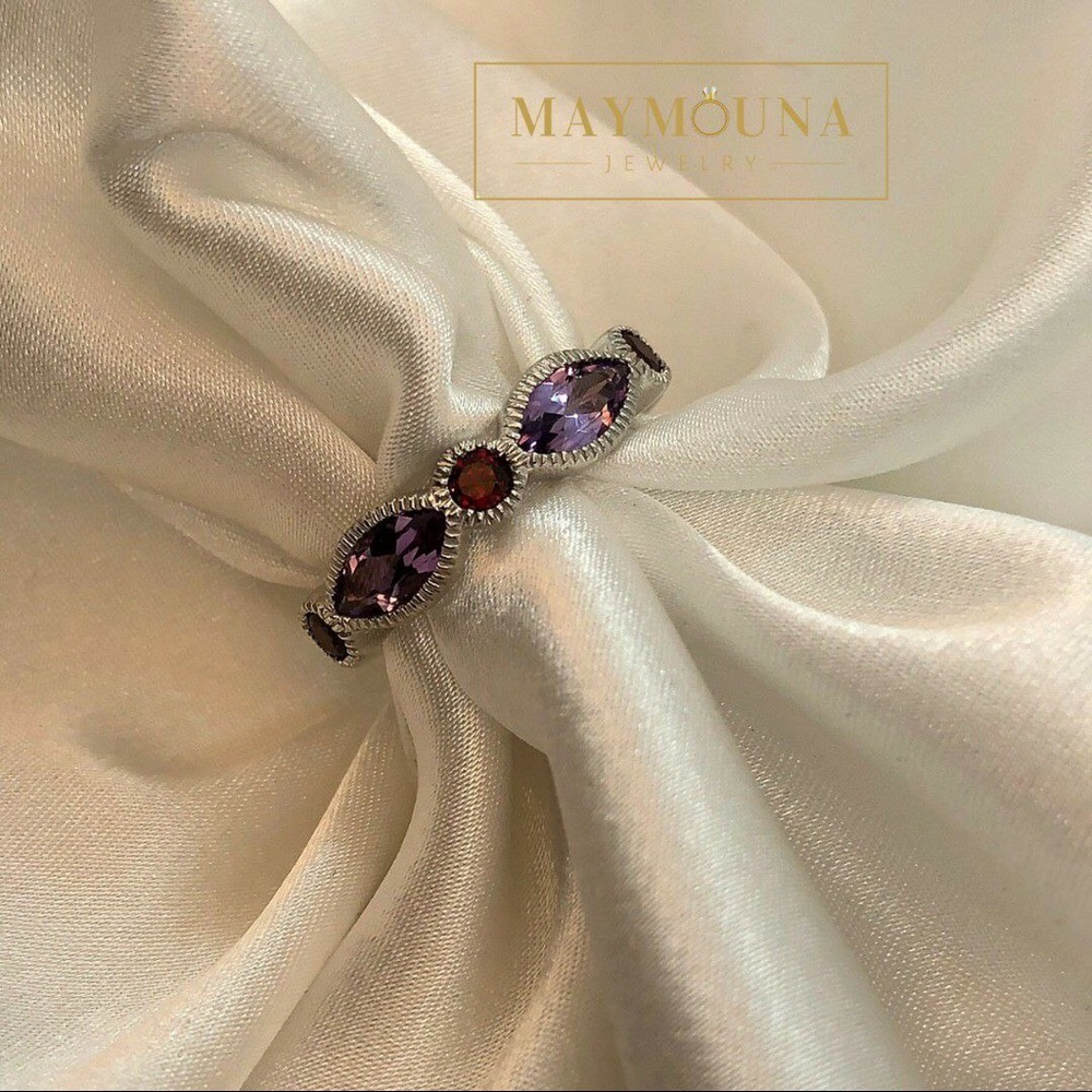925 Sterling Silver Natural Gemstone Ring